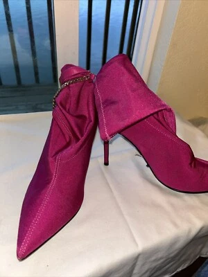 Guess женщин Forsta атласный вкратце носок высокий каблук ботильоны в розовый размер 5,5 - Изображение 1 из 3