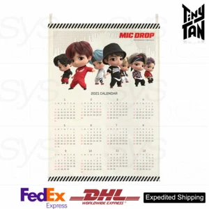 BTS TinyTAN Official Authentic Goods 2021 Monthly Wall Calendar + Express Ship - Picture 1 of 7