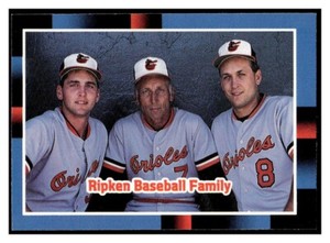 1988 Donruss 625 Ripken Baseball Family Cal Billy Ripken Jr Sr Baltimore Orioles