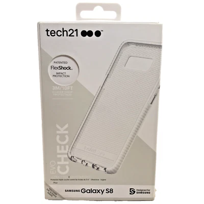 Tech21 White Clear EVO Check Anti-Shock Case TPU Cover for Samsung Galaxy S8 - Image 1 of 3
