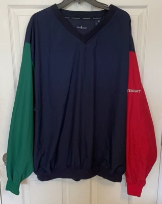 Chaqueta cortavientos ligera Payne Stewart cuello en V para hombre XXL roja azul marino verde Foto 1 de 4