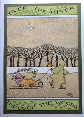 Tarjeta de felicitación hecha a mano Mary Engelbreit - sobre el río  Foto 1 de 3