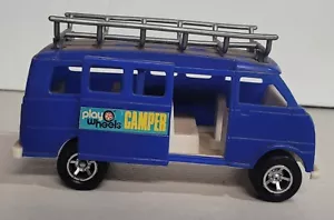 Vintage Play Wheels Arco Camper Plastic Blue Toy Van Hong Kong Rare - Picture 1 of 7
