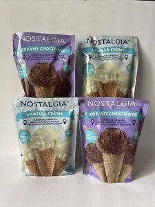 Lot Of 4 Nostalgia Ice Cream Mix - 2 Creamy Chocolate & 2 Vanilla Crème