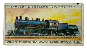 ANTIQUE LAMBERT & BUTLER CIGARETTE CARD UNION PACIFIC LOCOMOTIVE 310 - Picture 1 of 3