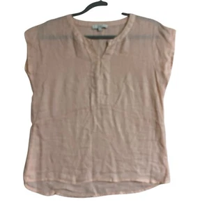 Jump Top Size 8 Pink Soft Linen Sleeveless V Neck Collarless Womens - Picture 1 of 10