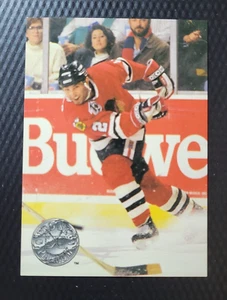 1992 Pro Set Platinum Performer BRENT SUTTER Chicago Blackhawks Hockey NHL #164 - Picture 1 of 2