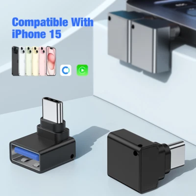 Adattatore da USB C a USB A 90 gradi connettore tipo C per convertitore iPhone 15 Plus - Immagine 1 di 4