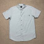 Rip Curl Shirt Mens Size L Gray Button Up Short Sleeve Casual Slim Fit Adult