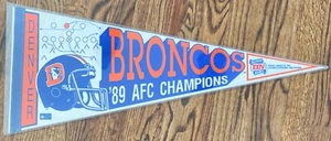 Vintage 1989 Denver Broncos AFC Champions Pennant-Super Bowl XXIV-NFL - Picture 1 of 1