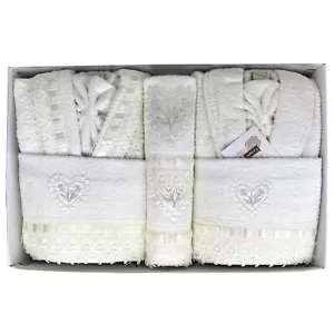 Bath towels set bathrobes men women lace set gift idea kit - Picture 1 of 4