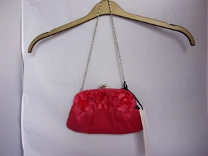 LAURA ASHLEY. Dark Coral?? Small Flowered Handbag - Picture 1 of 4