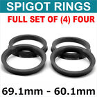 69.1 - 60.1 Set Of 4 Spigot Rings For Alloy Wheel Hub Centric Wheel Spacer