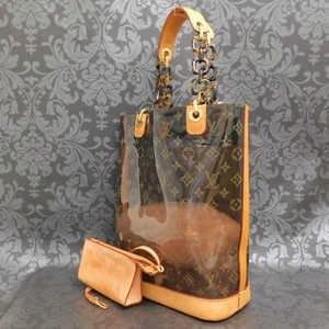 LOUIS VUITTON Monogram Clear Vinyl Cabas Ambre MM Tote Schultertasche #25 Rise-on - Bild 1 von 17