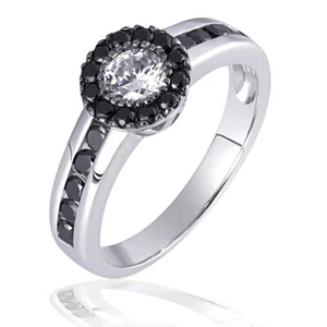 Goldmaid Ring 925 Sterlingsilber 1 weißer u. 22 schwarze Zirkonia Glamour - Bild 1 von 3