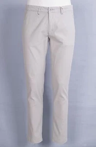 PANTALONE CHINO MARKUP IN COTONE A RILEVO STRETCH GHIACCIO TINTA UNITA CON ZIP - Foto 1 di 7