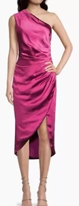 ELLIATT Cassini One Shoulder Dress Deep Berry Pink (Size S) - New With Tags-$189 - Picture 1 of 11
