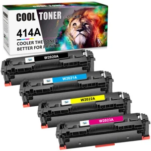 4 Pack Compatible for HP 414A W2020A Toner MFP M479fdw M454dw M454dn No Chip - Picture 1 of 10