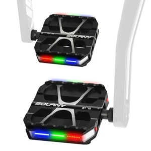 Aluminum Alloy LED Bicycle Pedals light Adjustable Light Hollow Anti-slip Pedals - Picture 1 of 19