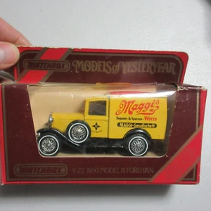 Matchbox Models of Yesteryear Y22 1930 Model A Ford Van Yellow Maggi's MIB - Picture 1 of 5