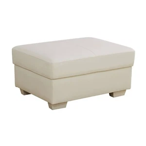 36.3" White Genuine Cow Leather Living Room Sectional Ottoman-F3211-O - Picture 1 of 5