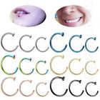 Pair Surgical Steel Open Nose Ring Hoop Lip Ring Small Thin Piercing 5 Colour UK