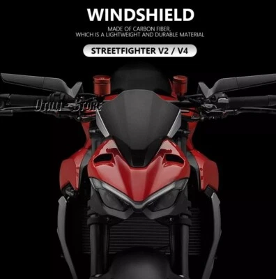 Parabrisas de fibra de carbono apto para Ducati Streetfighter V4 V4S 2021-2023 Foto 1 de 4