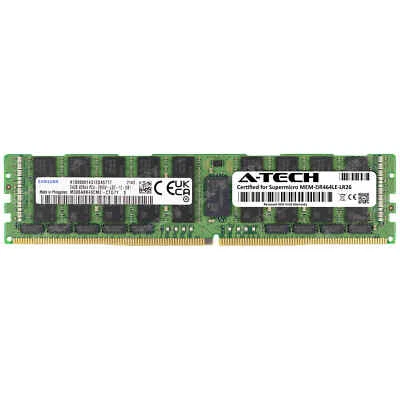 64GB PC4-21300 LRDIMM Supermicro MEM-DR464LE-LR26 Samsung Equivalent Memory RAM - Image 1 of 2
