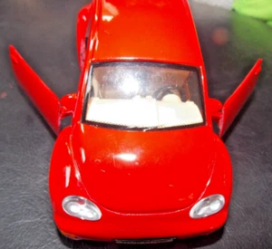 Classic Volkswagon Beetle diecast Pull Back Action   Red 5.5" euc SS6707 - Picture 1 of 3