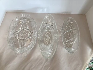 Anchor Hocking Star of David, Boat Relish Dish, Divided relish & Pickle Dish (3 - Picture 1 of 16