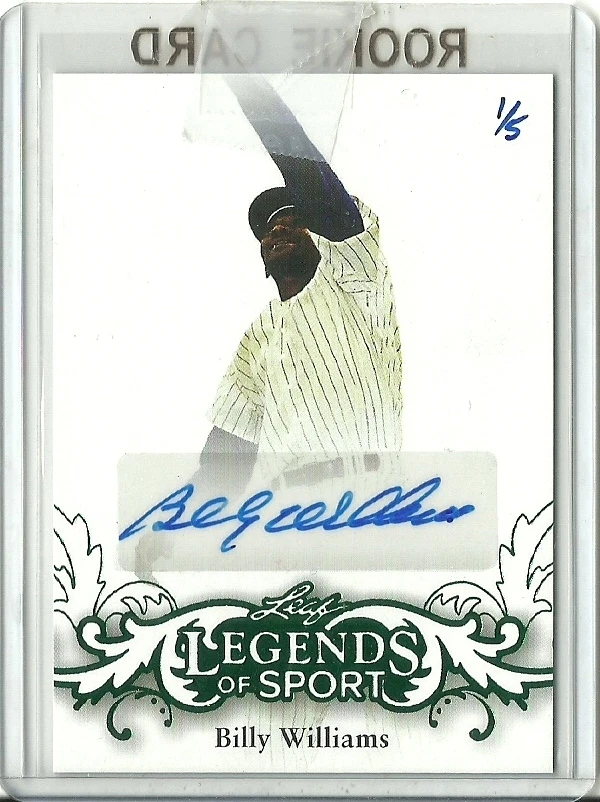 Billy Williams 2015 Leaf Legends Green Card Auto 1/5 HOF 1 st Sport Autograph - Image 1 of 1