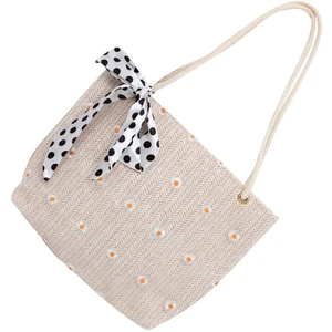 Bow Handbag Miss Women's Straw Handbags for Summer Beach Tote Shoulder - Picture 1 of 12