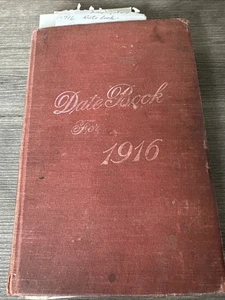 ANTIQUE DATE BOOK Handwritten Journal Diary 1916 - 1927 Reverend William Mann MI - Picture 1 of 18