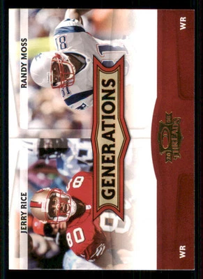 2008 Donruss Threads Generations #13 Jerry Rice/Randy Moss - Image 1 of 2