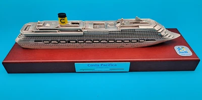 COSTA PACIFICA Modellschiff Metall 1289/1500 ca. 23cm Plakette RAR Sammler gut - Bild 1 von 4