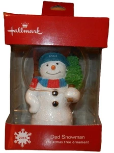 Hallmark Papa Schneemann mit Baum Rot Box Weihnachtsschmuck Neu - Bild 1 von 2