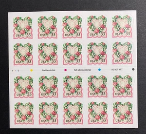 # 3274a - SHEET OF 20-33C VICTORIAN LOVE STAMPS MNH Free Shipping - Picture 1 of 2