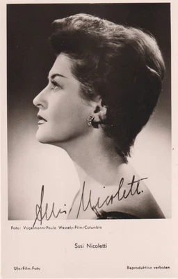 SUSI NICOLETTI Original Autogramm signierte UFA Postkarte 50er Jahre - Bild 1 von 2