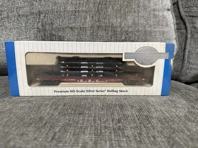 Bachmann 18913 Silver HO Scale ATSF Santa Fe Flat Car w/ Pipe Load New Sealed - Image 1 of 4
