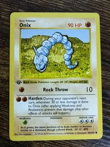 Pokemon Onix 56/102 1st Edition Shadowless Base NM - Picture 1 of 4
