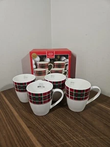 Lenox In Vintage Plaid 4 Becher Set 4" hoch Neu im Karton - Bild 1 von 13