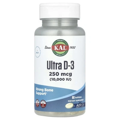 Ultra D-3, 250 mcg (10,000 IU), 90 Softgels - Image 1 of 2