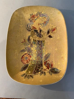 ÉLÉGANT PLAT RECTANGULAIRE ROSENTHAL EN PORCELAINE DÉCOR BJORN WIINBLAD - Photo 1/4