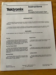 Tektronix 070-5554-00 K212 Portable Instrument Cart Instruction Manual - Picture 1 of 4