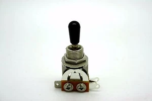3 WAY CHROME TOGGLE SWITCH AND BLACK TIP FOR GIBSON EPIPHONE LES PAUL & SG - Picture 1 of 1