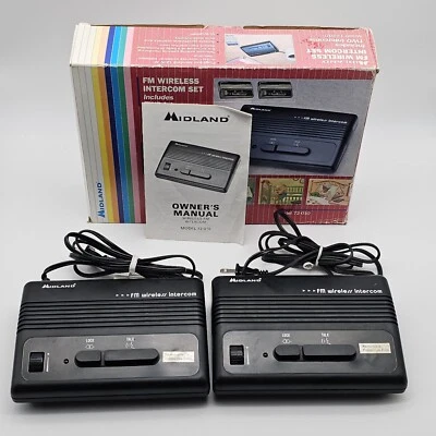 Midland FM Wireless Intercoms Set of 2 Model 72-010 - HAS HUM - FOR PARTS/REPAIR - Image 1 of 4