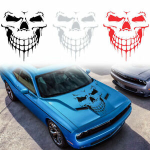 Car Front Engine Hood Roof Skull Vinyl Decal Sticker For SUV Trunk Boat - 22''