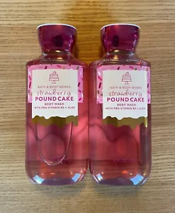 BATH & BODY WORKS STRAWBERRY POUNDCAKE BODY WASH, 10 OZ, LOT OF 2 BOTTLES, NEW! - Picture 1 of 1
