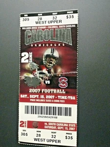 SC Gamecocks  vs SC State 2007 Football Ticket Stub FREE SHIPPING - Picture 1 of 2