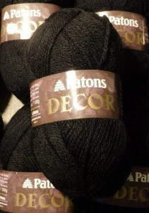 Patons Decor Wool Blend Yarn, Black 210 yds each 3.5 oz - Picture 1 of 5